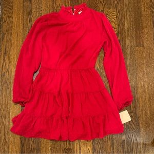 red never worn long sleeve dress